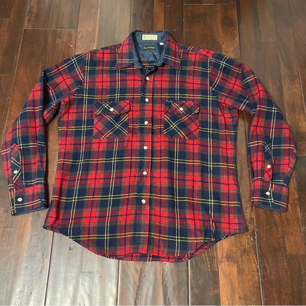 Vintage Four Winds Wool Button Up Jacket Men’s Size Large Red And Navy